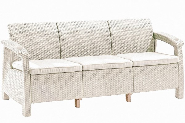 Трёхместный диван  Yalta Sofa 3 Seat белый купить в Уфе