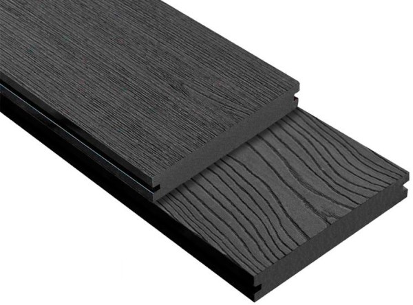 Террасная доска ДПК Outdoor 3D полнотелая STORM/OCEAN BLACK черная купить в Уфе