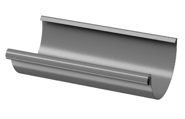 Желоб полукруглый D125 3 м Döcke STAL PREMIUM Графит, (RAL 7024) купить в Уфе