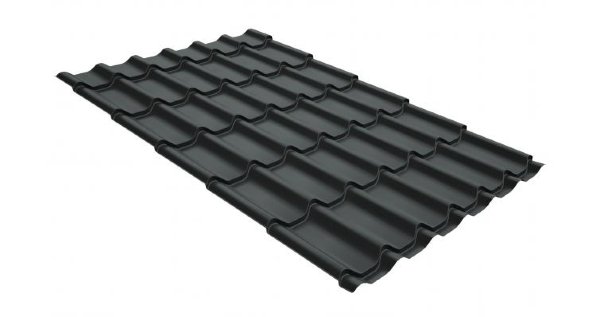 Металлочерепица классик GL 0,5 GreenCoat Pural Matt RR 23 темно-серый (RAL 7024 мокрый асфальт) купить в Уфе