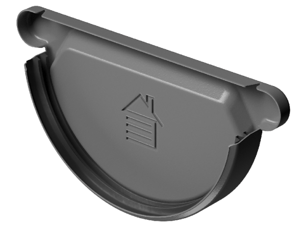 Заглушка желоба D125 Döcke STAL PREMIUM Графит, (RAL 7024) купить в Уфе
