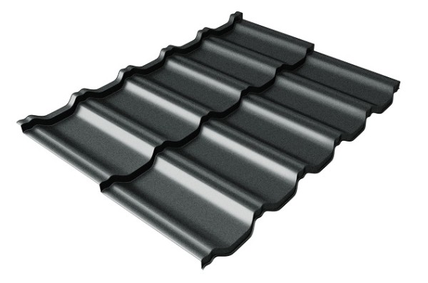 Металлочерепица модульная Квинта Uno Grand Line c 3D резом 0,5 Satin RAL 7016 антрацитово-серый купить в Уфе