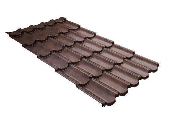 Металлочерепица квинта плюс с  3D резом 0,45 Safari Twincolor Brown купить в Уфе