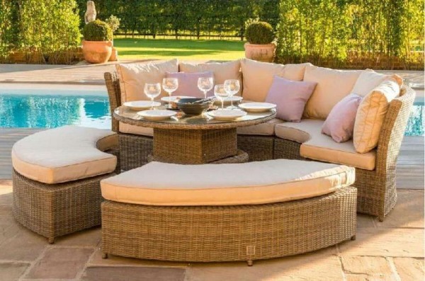 Диван-Трансформер AFINA плетеный из иск. ротанга со столом AFM-350B Beige купить в Уфе