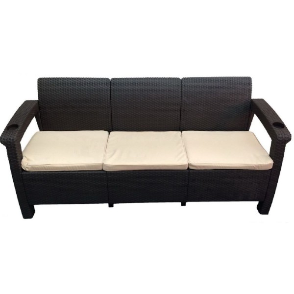 Трёхместный диван  Yalta Sofa 3 Seat венге купить в Уфе
