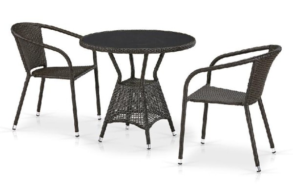 Комплект плетеной мебели AFINA из иск. ротанга T707ANS/Y137C-W53 Brown 2Pcs купить в Уфе