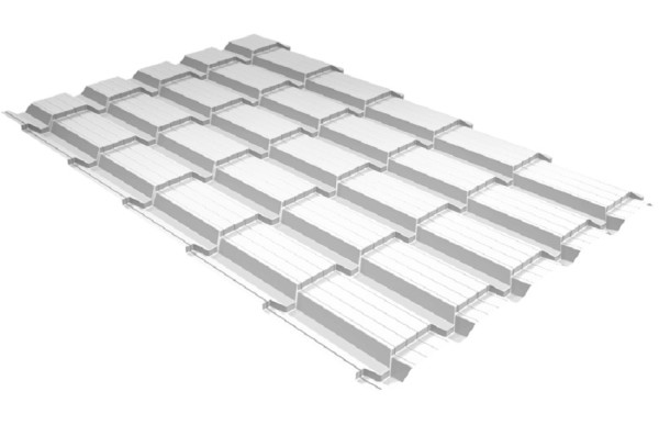 Металлочерепица GL квадро профи 0,5 Satin RAL 9003 сигнальный белый купить в Уфе