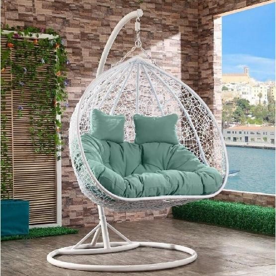 Кресло Подвесное из искусственного ротанга AFM-109A White/Green купить в Уфе