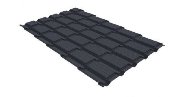 Металлочерепица GL квадро профи 0,5 GreenCoat Pural RR 23 темно-серый (RAL 7024) мокрый асфальт купить в Уфе