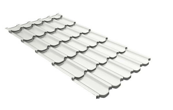 Металлочерепица квинта плюс с 3D резом 0,5 Satin RAL 9003 сигнальный белый купить в Уфе