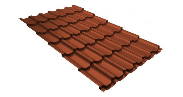 Металлочерепица квинта плюс 0,5 GreenCoat Pural RR 750 кирпично-красный (RAL 8004 терракота) купить в Уфе